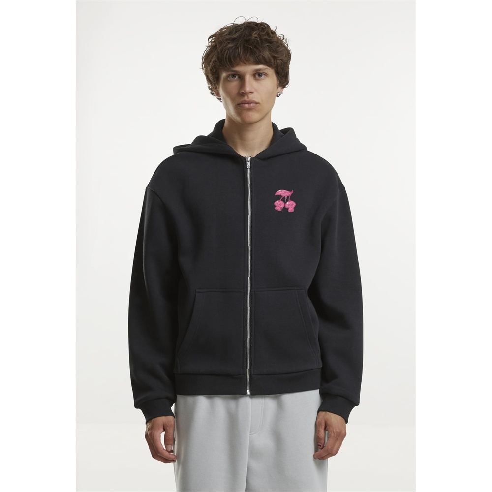 Mister Tee - Fresh to Death Cherries Fluffy Kapuzenpullover mit Reißverschluss - Schwarz